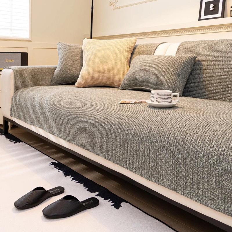 

Однотонная подушка для дивана, зимний противоскользящий коврик для сидения, толстый минималистский диван с L-образным сиденьем, полотенце, чехол для кресла, ткань, декор для гостиной 70*70cm