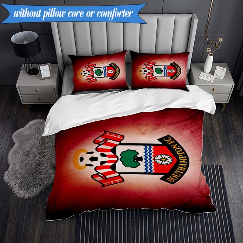 3-teiliges weiches Bettwäscheset mit FC-Wappen-Design, inklusive 1 Bettbezug und 2 Kissenbezügen. Perfekt für Schlafzimmer, Wohnheim, Fan-Geschenk