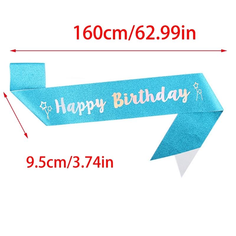 Fashionable 2pcs Rhinestones Tiaras Headband and Sash Hairpiece Hair Accesories for Women’s Birthday Party Accessories
