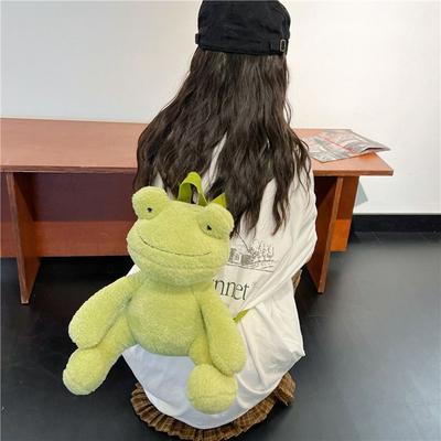 Animal Plush Frog Backpack Birthday Gift Cartoon Plush Toy Doll Bag Handbag Messenger Bag Shoulder Bag Boys