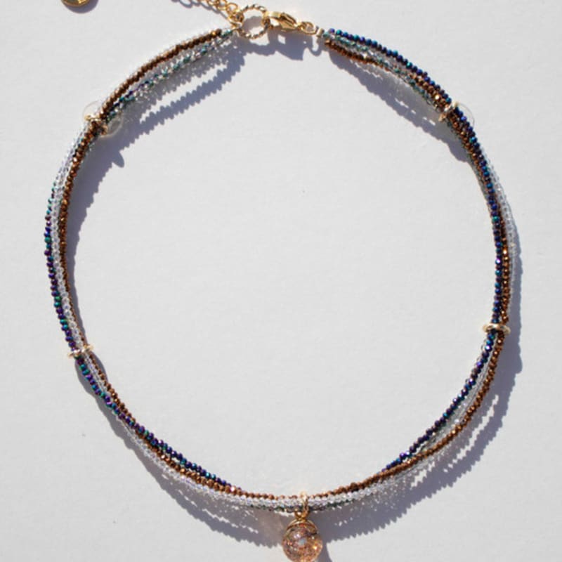 luvinball Crystal Beads & Snowball Necklace