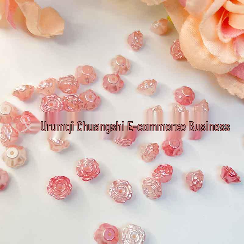 8mm Double Color Gradient Camellia Beading Hair Accessories - Pearlescent DIY Material 8mm, approx. 3300 pcs per pound