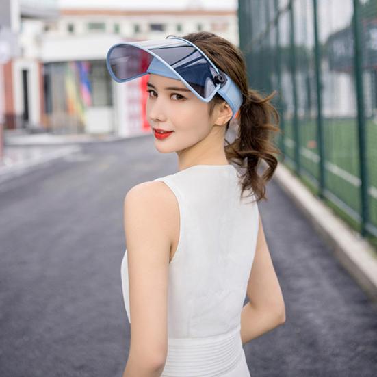 Damen Sommer Anti-UV Abnehmbare Sonnenblende Kappe Breiter Rand Outdoor Hut