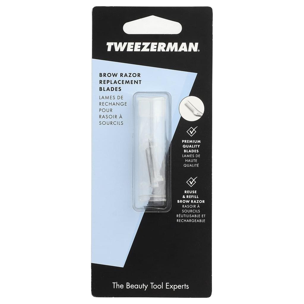 Tweezerman, Brow Razor Replacement Blades, 4-Pack