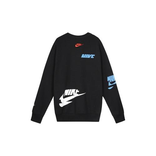 Męska bluza Nike z logo, podszyta polarem, na zimę, czarna