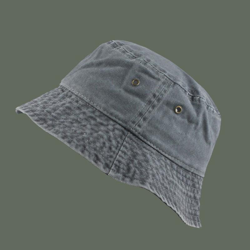 

Ретро Вываренная Джинсовая Панама Модная И Универсальная Солнцезащитная Шляпа-Ведро серый