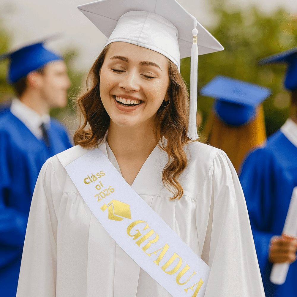 Class of 2026 Graduation Sash Belts Black White Bachelor Sash Etiquette Belt  Graduation Party