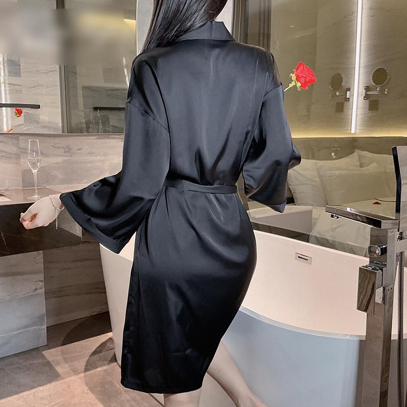 Silky Lace Deep V Nightgown - High-End Summer Sleepwear