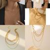 Stylish Retro Three Layer Necklace With Unique Geometric Shape For Fashionable Women