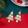 Creative Colorful Spliced Metal Christmas Tree Star Drop Earrings Unique Holiday Tree Earring Party Jewelry Gift For Women Men