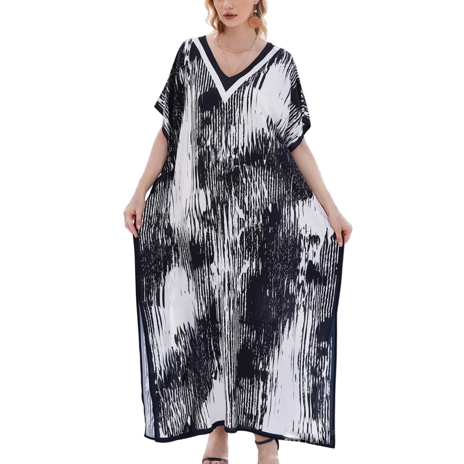 

Пляжная накидка с красочным цветочным принтом, свободный халат для отдыха, бикини, рубашка от солнца One Size