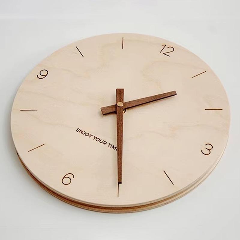 Nordic Wall Clock Wood Interior Living Room Decoration Clocks Modern Silent Accessories Wall Clock Creative Minimalist Clocks