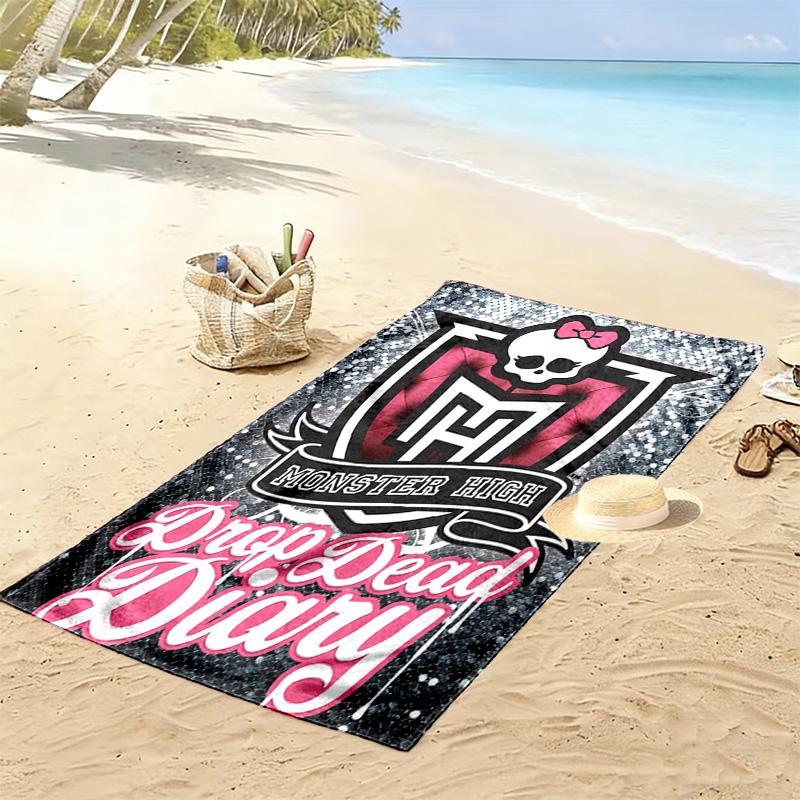 Monster High 2D Flat Print Beach Towel, Large Soft Quick Dry Towel for Beach Camping Swimming.NSTJ0928316