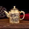 Brass Rotating Qilin Teapot: Creative Light Luxury Copper Handicraft Ornament for Home or Office.