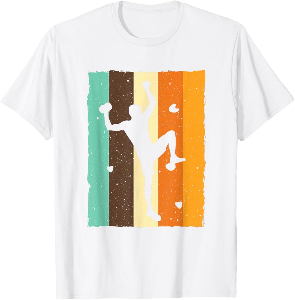 Vintage Bouldering Rock Climbing Silhouette Graphic Tee Men Women Sport TShirt