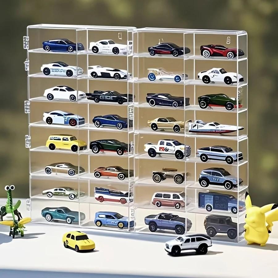 1:64 Toy Car Display Case - Dustproof Acrylic Storage Rack and Stand