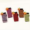 Women Halloween Over Knee Long Socks Cute 3D Wicked Evil Pumpkin Striped Print Thigh High Stockings Holiday Hosiery