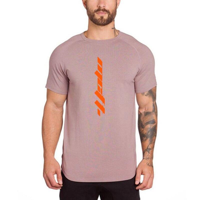 

Мужская летняя спортивная одежда Muscleguys, тонкая футболка для спортзала, одежда для бодибилдинга, футболки для фитнеса, хлопковые тонкие футболки с короткими рукавами, топы XXL розовый