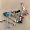 1PC Beadable Keychain Bars Metal Beaded Keyring Lobster Claw Clasp DIY Car Keychain Bag Decor For Jewelry Making