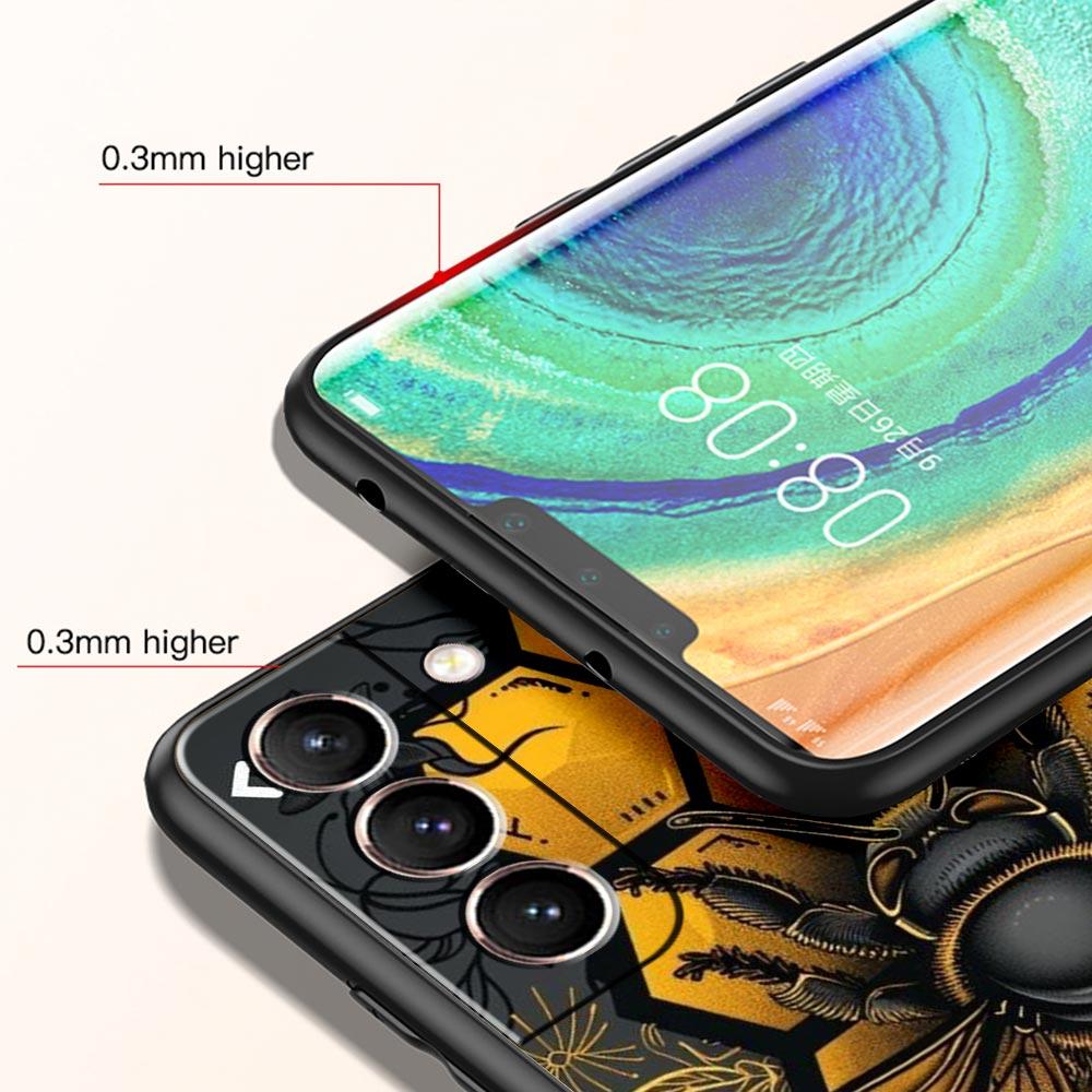 Honeybee Flower Pattern Phone Case Cover for Samsung Galaxy S26 S25 S24 S23 S22 S20 S21 FE Ultra S25 Edge Plus 5G Soft TPU Shell