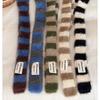 Slim Stripe Plush Scarf Clothing Accessories Striped Warm Soft Thin Scarf Knitted Wool Plush Long Narrow Scarves Autumn Winter