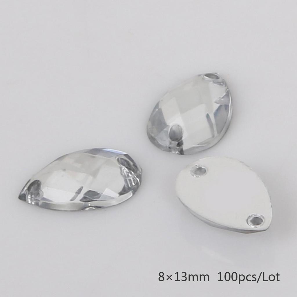Teardrop Mesh Surface Flat-Bottom Acrylic Rhinestone for DIY Apparel & Jewelry