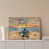 Framed - Turtle Sea Star Coast Retro Canvas Decorative Mural Poster Decorative Wall Art - Including Hanging Hardware
