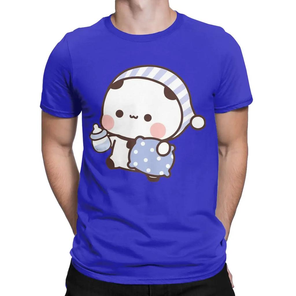 Men Bubu Panda Going To Sleep With Dudu Bear T Shirts 100% Cotton Clothes Crazy Short Sleeve Crewneck Tees Size T-Shirt 71813