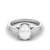 8 X 6 MM Oval Pearl 925 Sterling Silver Solitaire Anniversary Wedding Women Ring