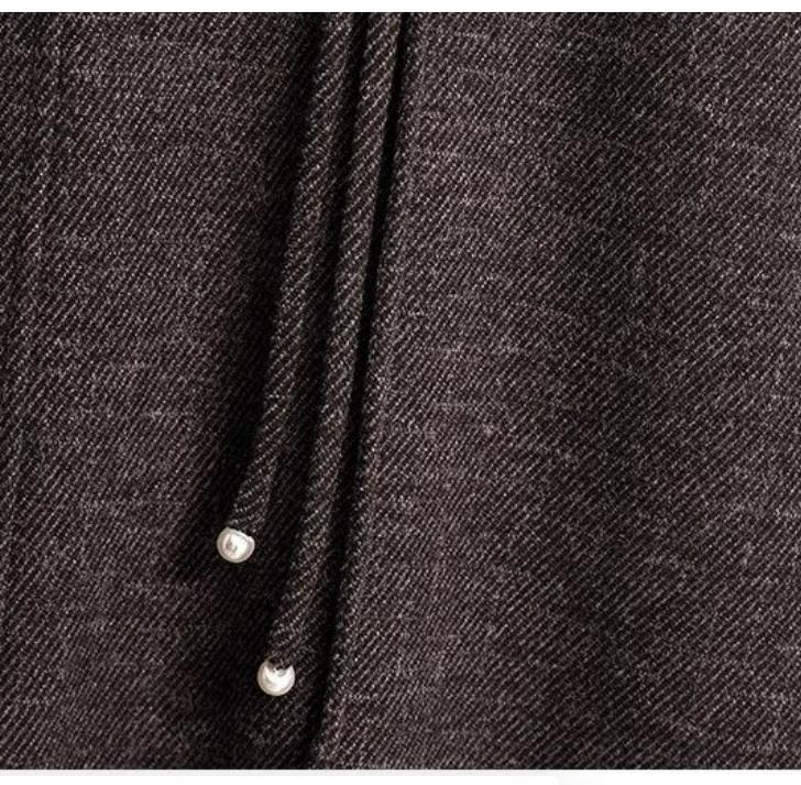 Plus Size High Waist Midi A- Line Skirt for Plus Size Women In Woolen Fabric Vintage Style Mid Autumn Winter