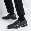 Men Loafers Street Style Classic Emboss Print Formal Business Wedding Dress Prom Blazers Tuxedo Party Shoes Large Size