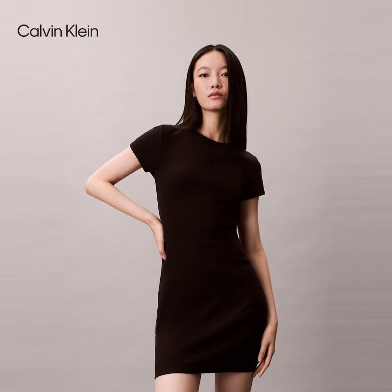 Calvin Klein Jeans Women's Ribbed Short-Sleeve T-Shirt Dress