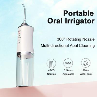 Wiederaufladbarer Mundduscher Tragbarer Dental-Mundduscher Water Flosser 3 Modelle 4 Düsen Wasser-Zahnreiniger Flosser Wasserstrahl