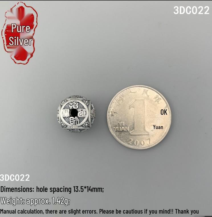 Handmade 999 Sterling Silver Lucky Spacer Bead for DIY Bracelets