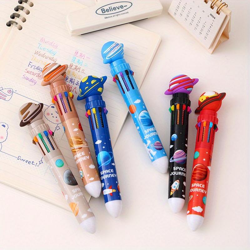 Back To School Season 36pcs 0.7mm Creative Planet Ten-color Ballpoint Pen Multi-color Press Hand Tent Pen Gift Pen Prize Pen Stationery Stationery