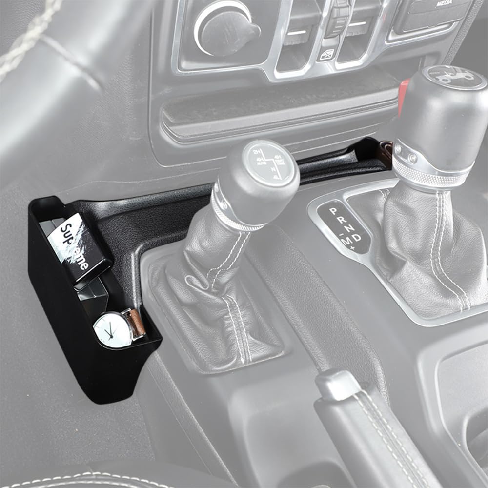 YOCTM Gear Storage Box for Jeep Wrangler JL Rubicon Sport Sahara Gladiator JT 4XE 2018 2019 2020 2021 2022 2023 2024 2025 Console Custom Storage Box