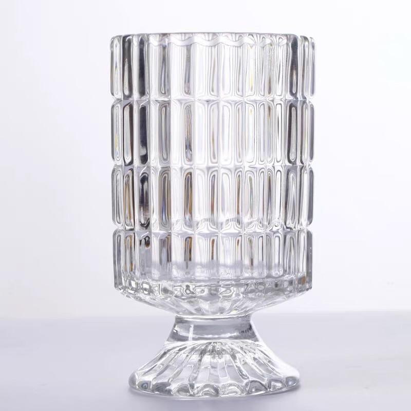 Beduoyang Transparent Embossed Glass Vase Set
