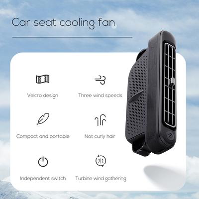 USB Car Fan for Backseat 3 Speeds Portable Car Seat Headrest Fan Electric Car Seat Fan for Mini Cars RVs Sedans 1/2/3/4PCS