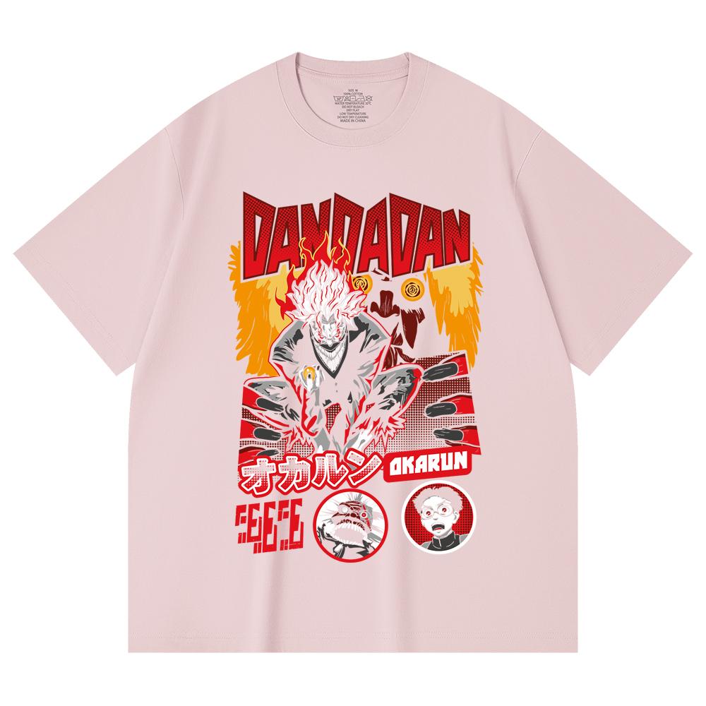 230 g/m² 100% Baumwolle Dandadan V26 Okarun Turbo Print Unisex Schweres Baumwoll-T-Shirt