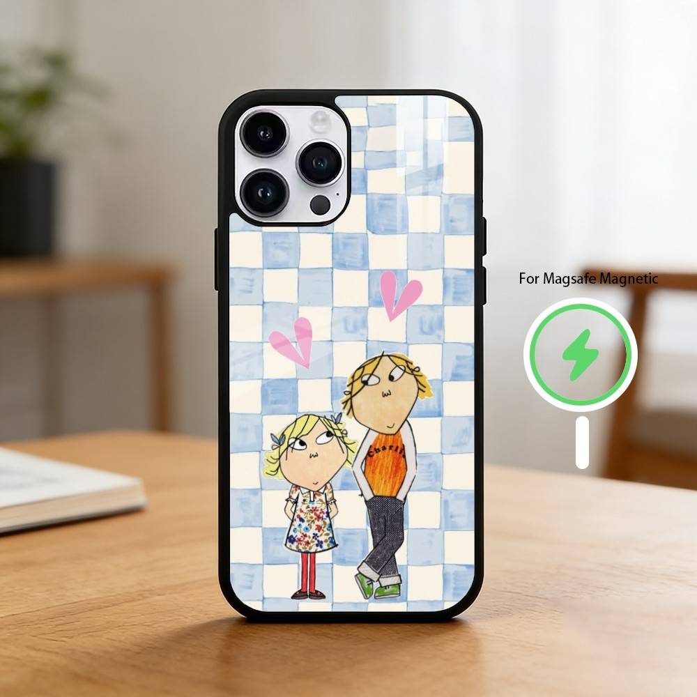 Charlie and Lola Anime Phone Case For iPhone 17/16/15/14/13/12/Plus/Pro/Max for Magnetic Wireless Charging