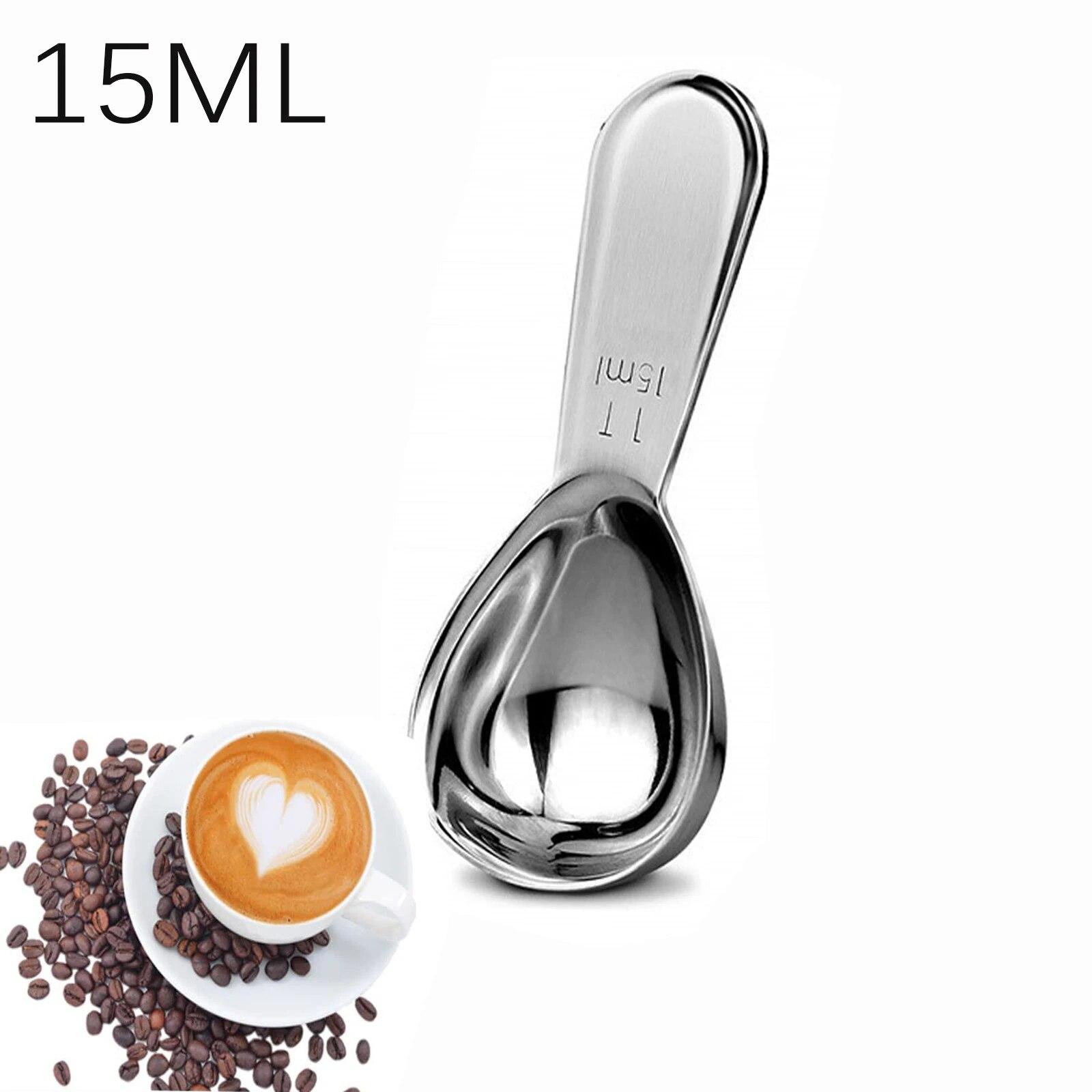 

Мерная ложка для кофе из нержавеющей стали, мерные ложки для кофе 15 мл/30 мл, кофейная посуда с короткой ручкой, кухонные аксессуары для приготовления кофе в кафе светло-серый