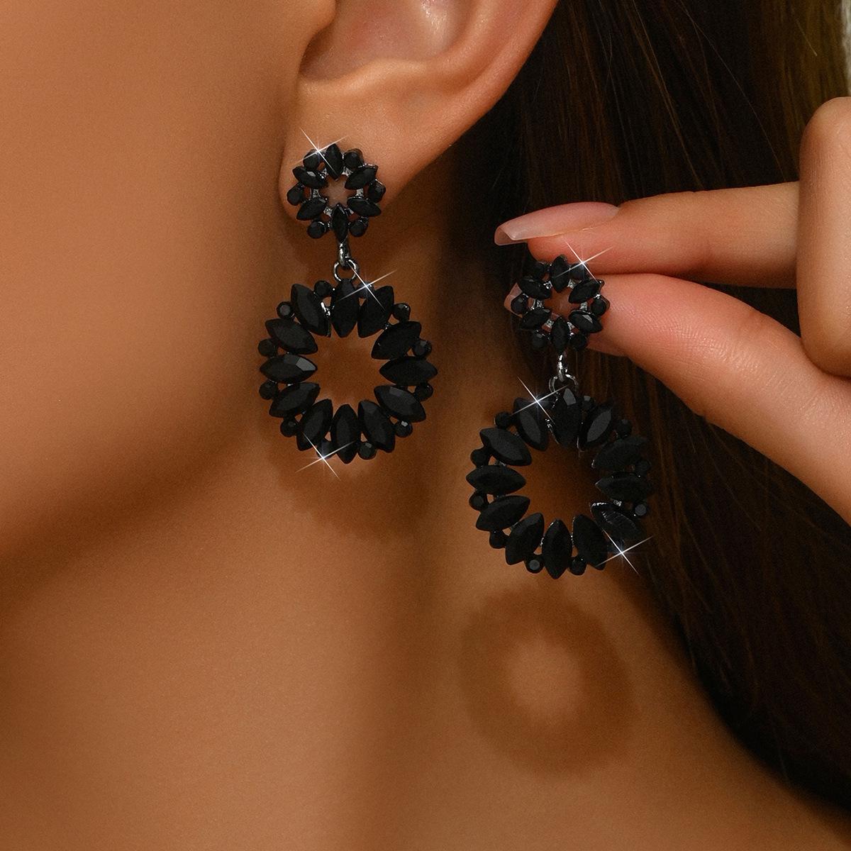 Trendy Long Tassel Zircon Stud Earrings for Women - European  American Style