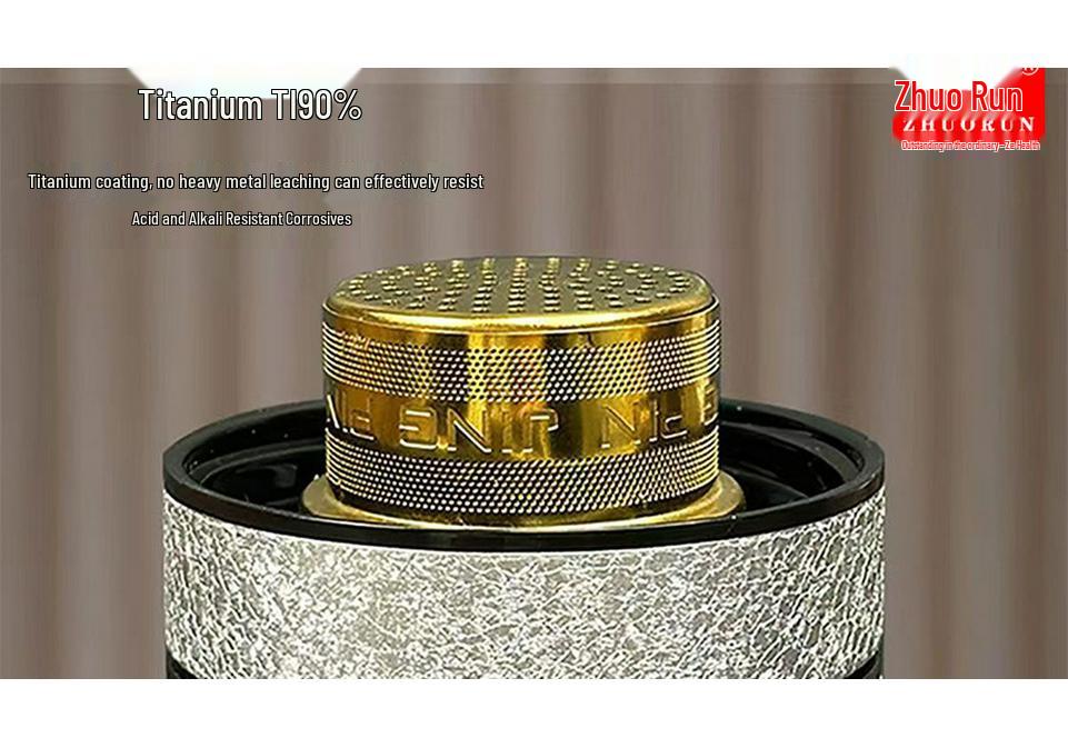 Titanium Lid Double-Layer Glass Tea & Water Separation Mug with One-Button Open - Portable Business Cup for Men