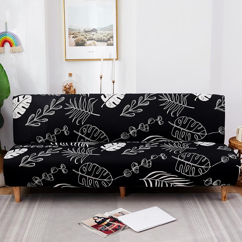 Armless Sofa Bed Cover Spandex Stretch Futon Slipcover Elastic Full Folding Couch Sofa Shield Fitted Full Folding Sofa Slipcover