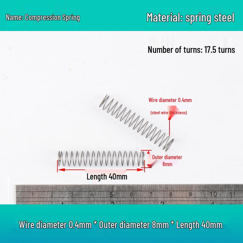 Small Mechanical Compression Spring: 0.4mm Wire, 2-8mm Outer Diameter