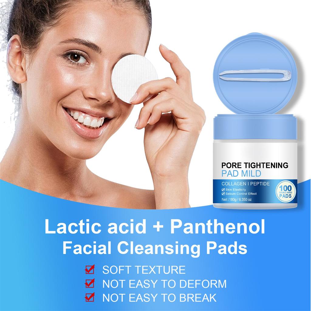 Disposable Makeup Removal Cotton Pads 100pcs Deep Cleans Pores Gentle Degreasing  100ml