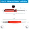 Riseuvo 6Pcs Tire Valve Stem Removal Tool - Single And Double Heads Valve Core Remover, 4-Way Valve Tool Great Tire Repair Tool, 10Pcs Valve Stem