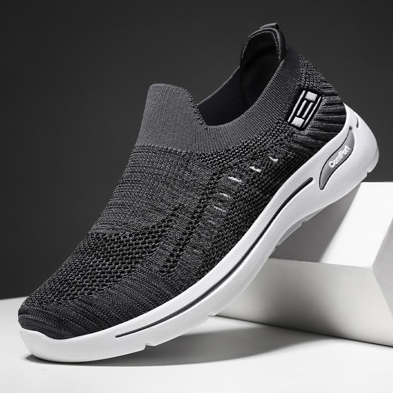 Shoes men's shoes casual shoes men's and women's flying woven breathable walking shoes soft soles not tired feet single shoes cloth shoes