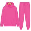 Mens Hooded Fleece Sweatshirt Set Solid Color Sport Tracksuit Winter Warm Long Sleeve Pants