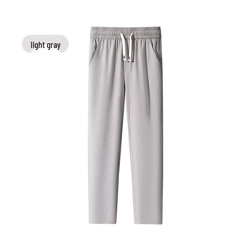 Fengmao Men's Summer Cotton Linen Blend Straight-Leg Casual Pants